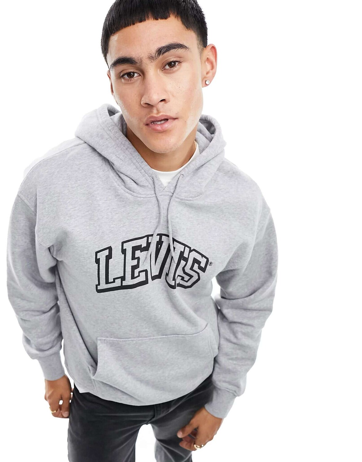 

Эксклюзивное худи серого цвета с университетским логотипом Levi's x Asos, Серый