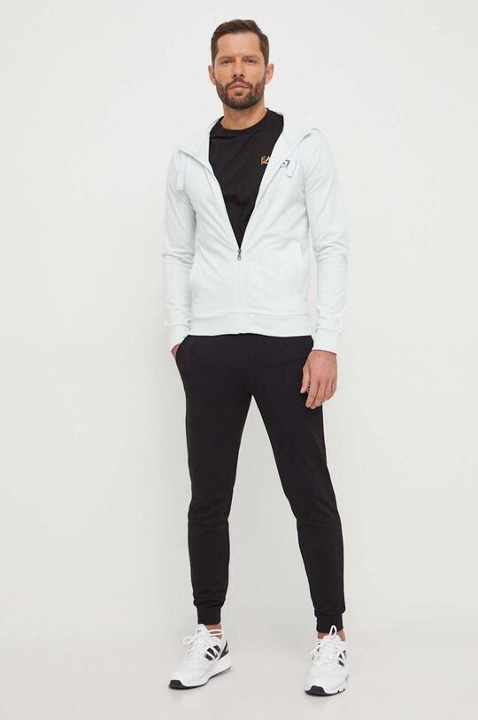

Хлопковый спортивный костюм EA7 Emporio Armani, бирюзовый