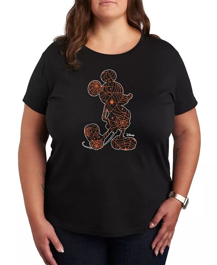 

Модная футболка большого размера с рисунком Mouse Spiderweb Hybrid Apparel, черный