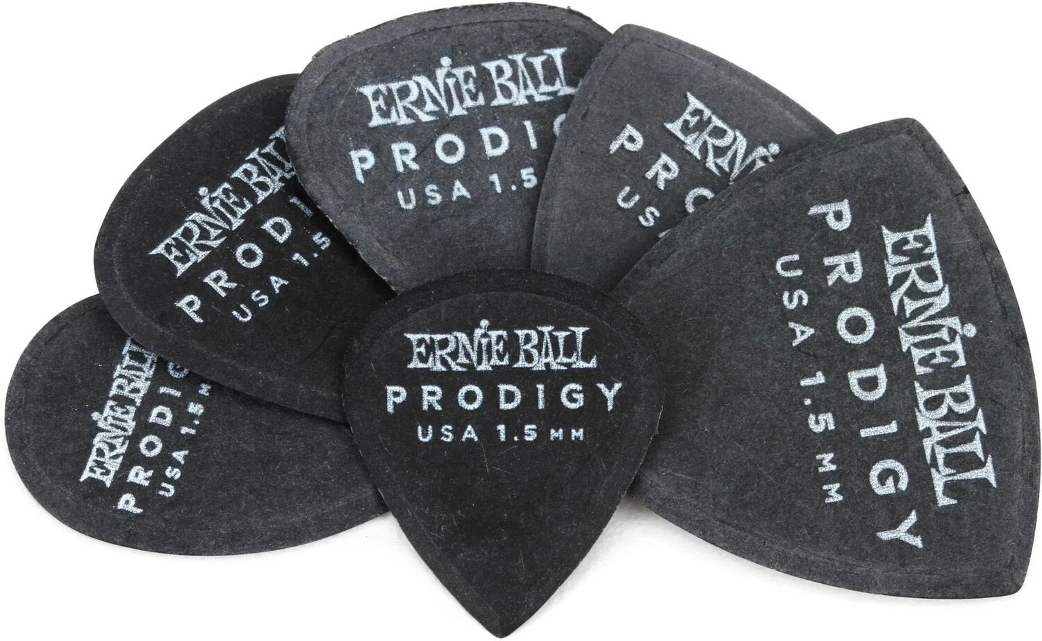 

Медиаторы Ernie Ball Prodigy, 1,5 мм, черные, набор из 6 штук