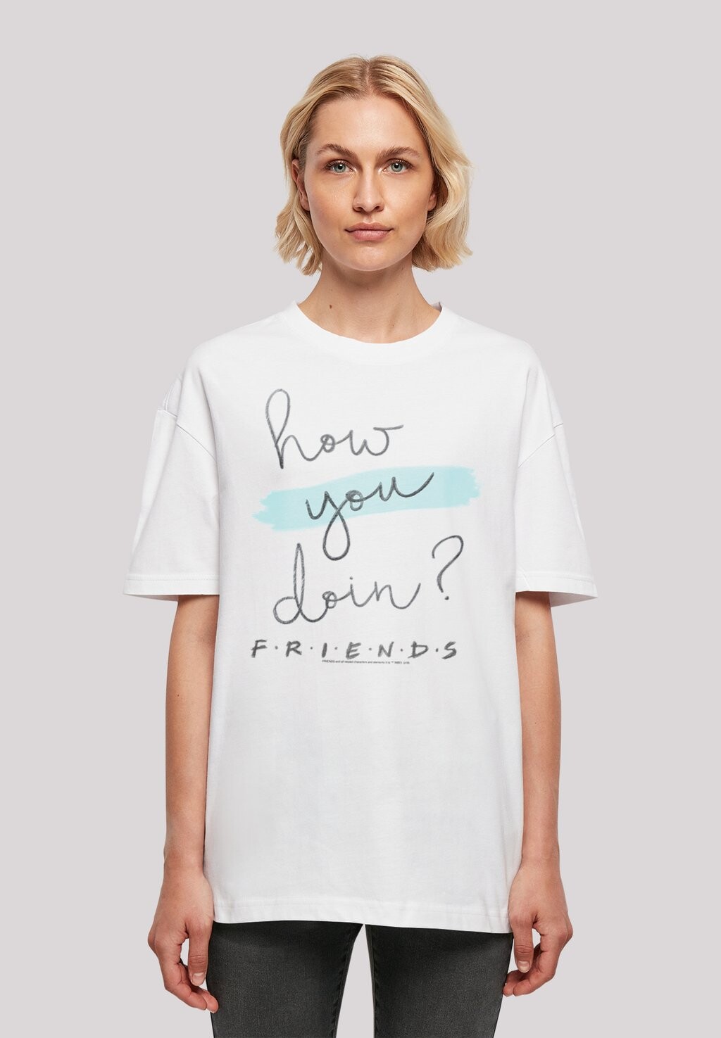 

Футболка с принтом FRIENDS TV SERIE HOW YOU DOIN HANDWRITING F4NT4STIC, цвет white