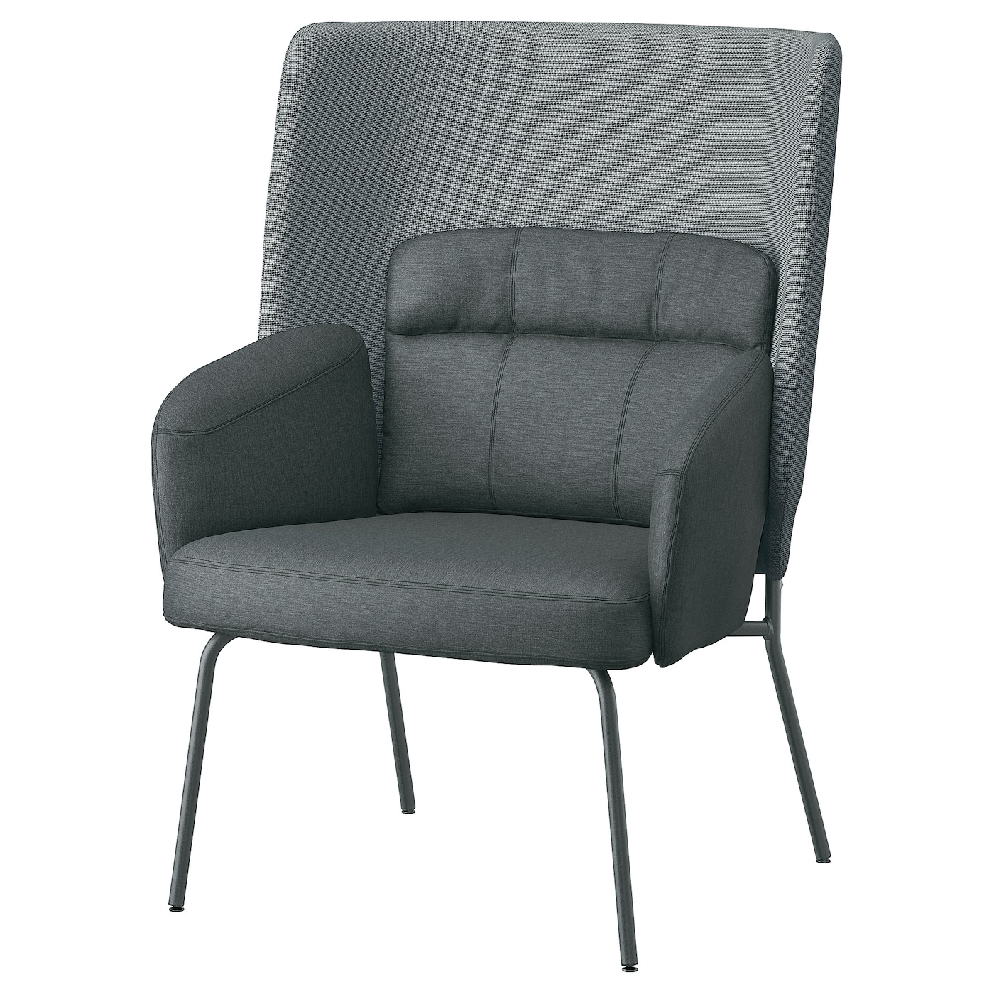 БИНГСТА Кресло с высокой спинкой, Виссле темно-серый/Кабуса темно-серый BINGSTA IKEA