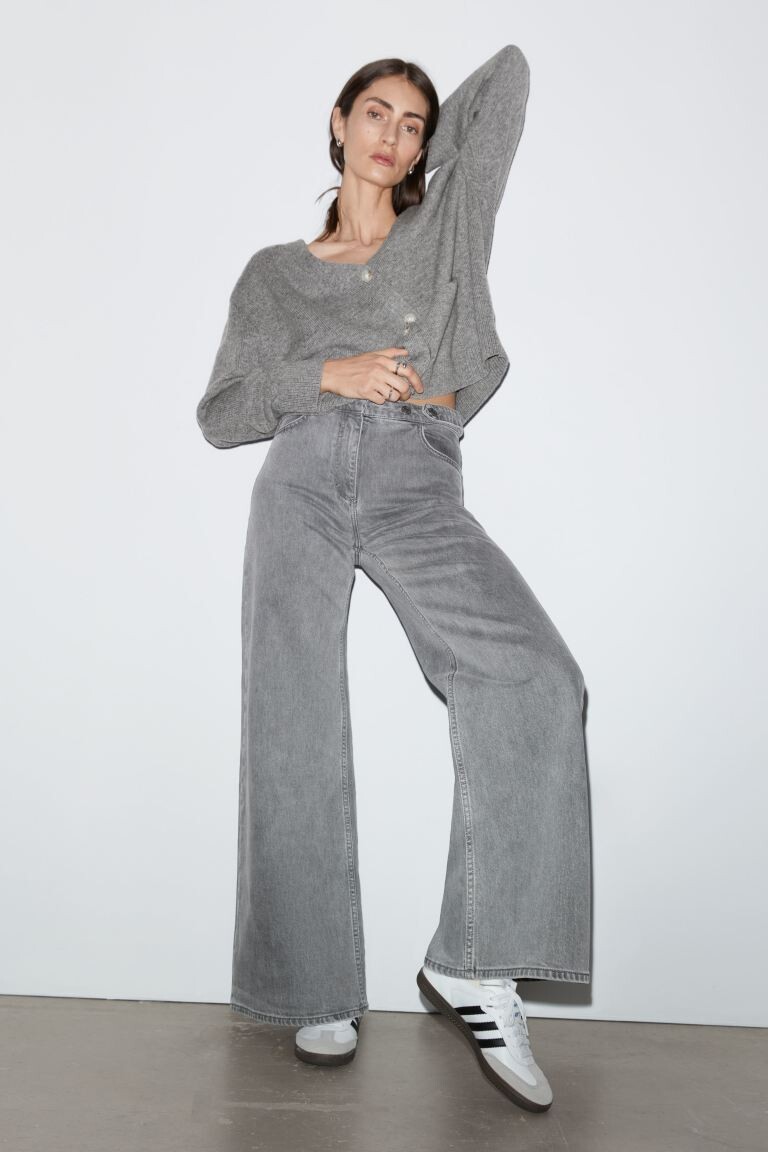 

Джинсы с широкими штанинами и другие истории H&M, серый