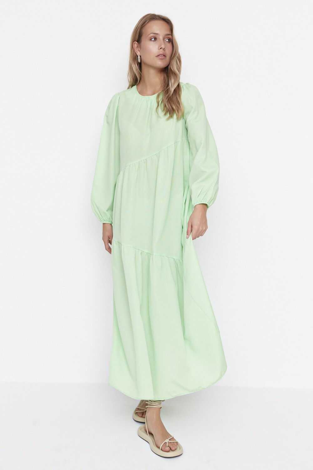 

Платье - Зеленый - А-силуэт Trendyol Modest, зеленый