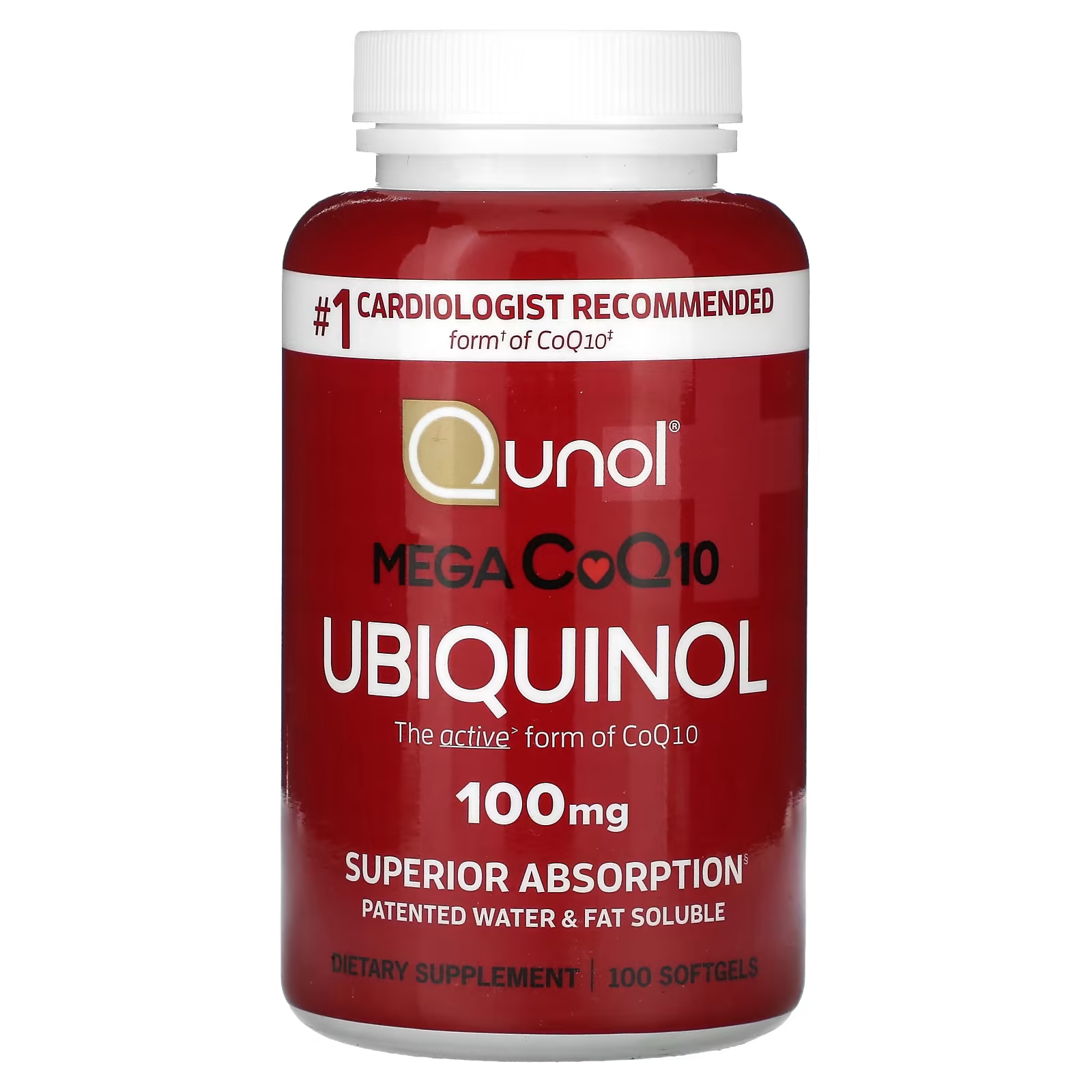 Mega CoQ10 Убихинол 100 мг 100 мягких таблеток Qunol убихинол омега 3 qunol plus 100 мг 250 мг 90 мягких таблеток