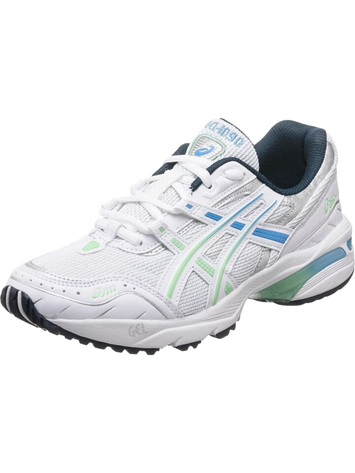 

Кроссовки на шнуровке asics, цвет white/blue coast