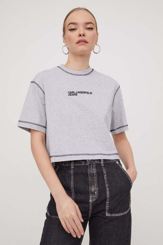 

Хлопковая футболка Karl Lagerfeld Jeans, серый