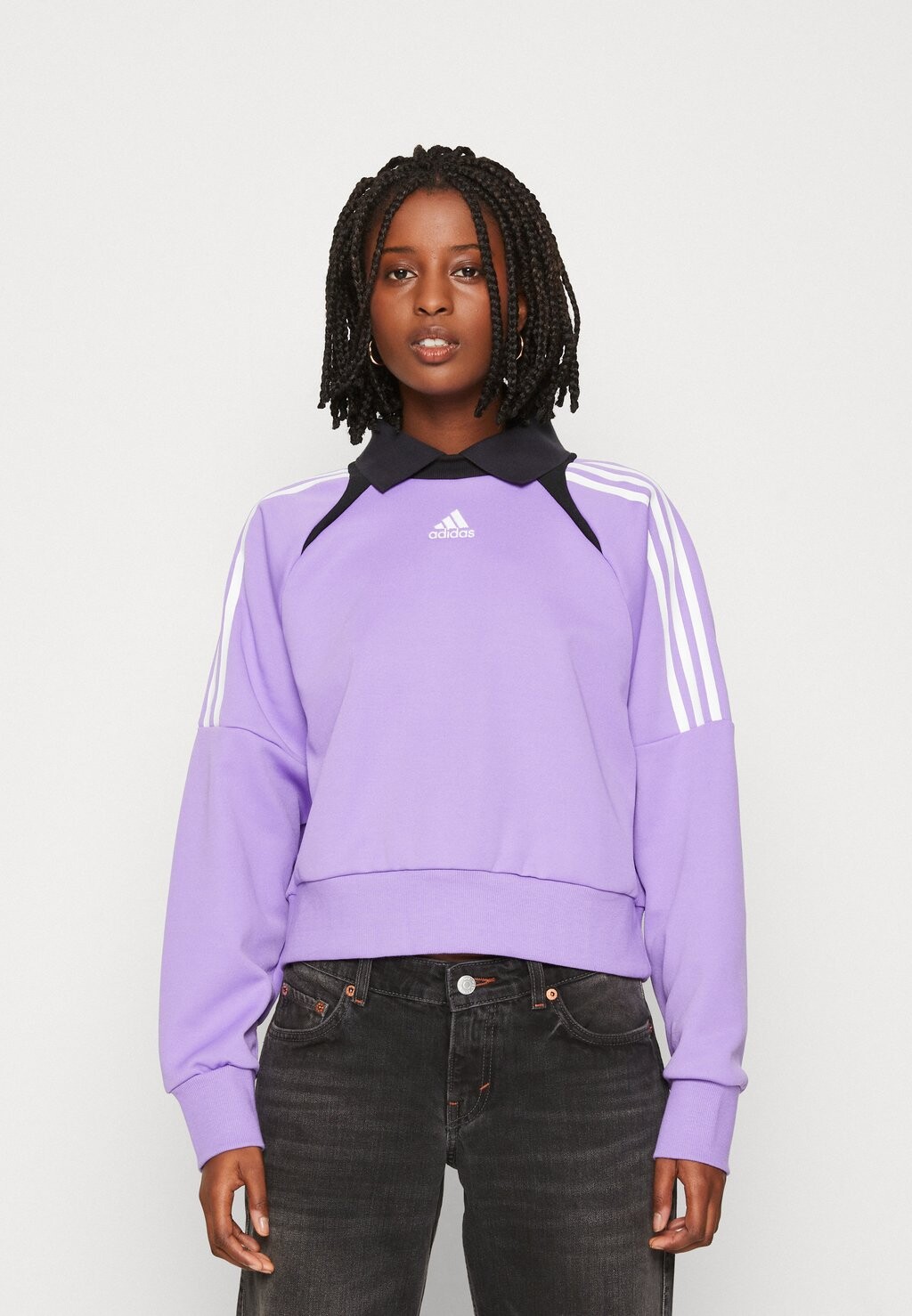 

Толстовка Adidas Track, фиолетовый фьюжн / черный