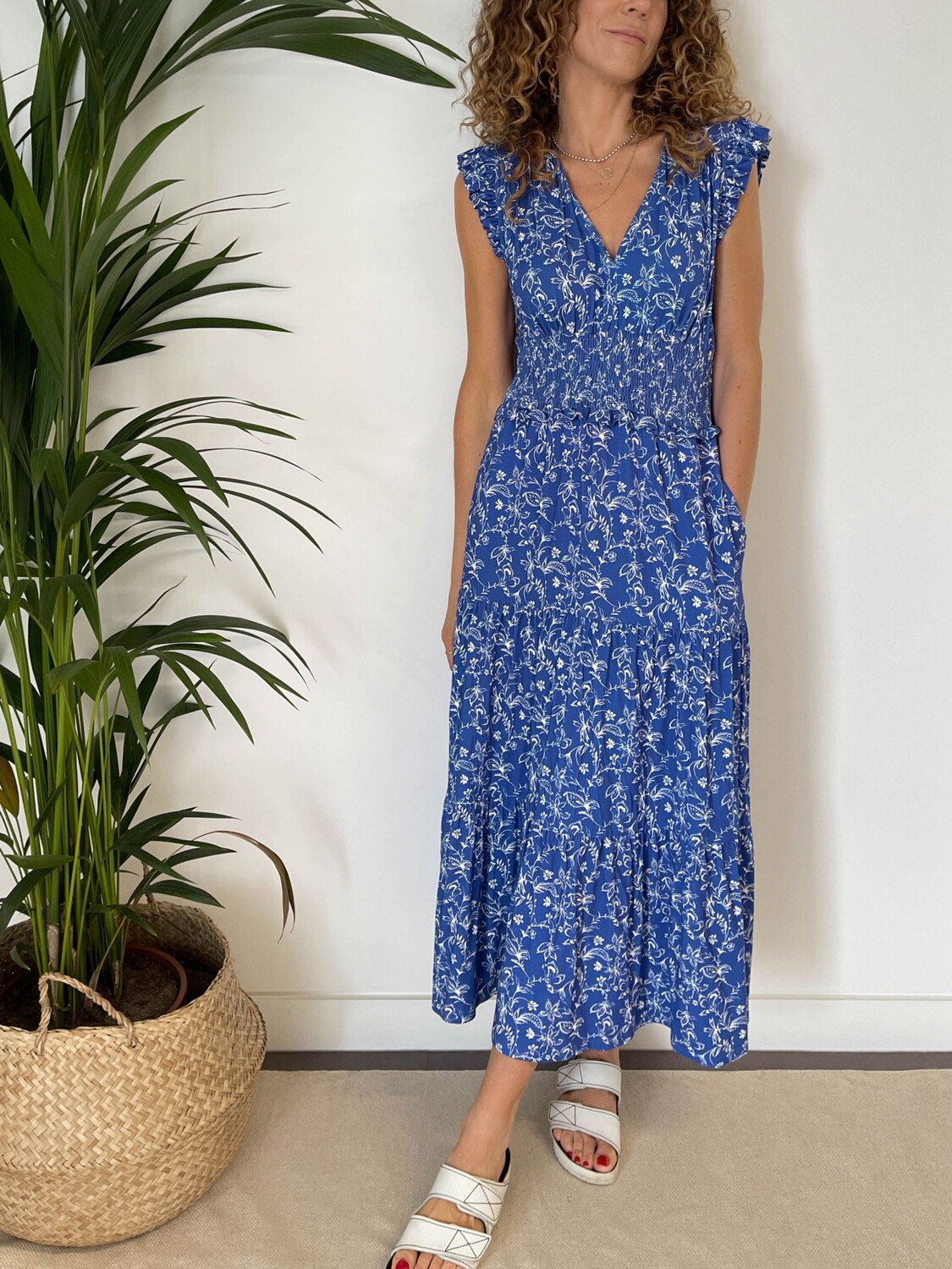 

Многоярусное платье макси Baukjen Beverley, Blue Woodland