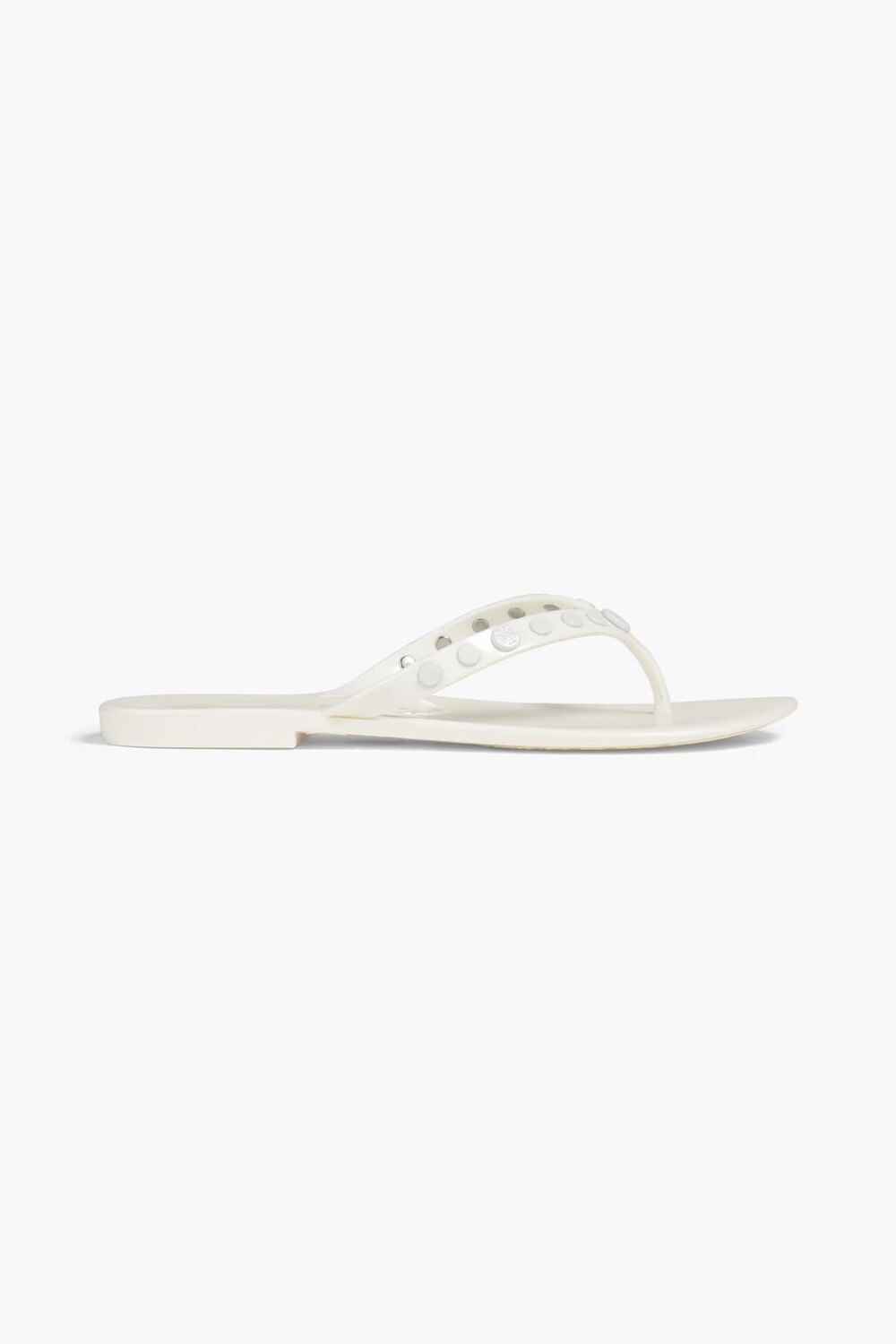 

Шлепанцы из ПВХ с заклепками Tory Burch, слоновая кость
