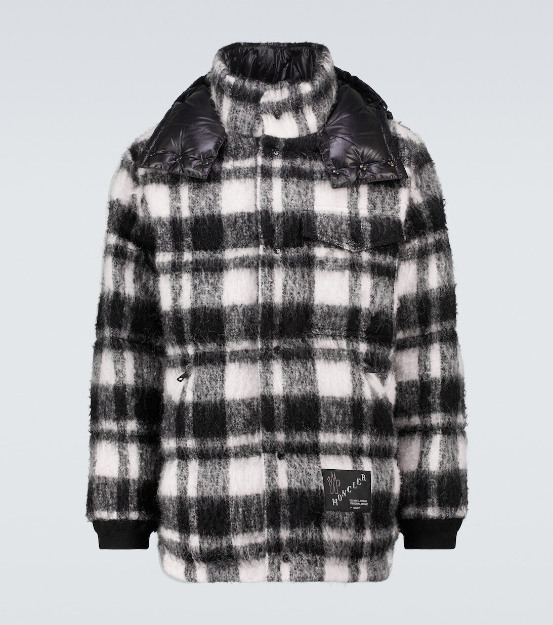 

7 Moncler FRGMT Хироси Фудзивара клетчатая куртка Moncler Genius, черный