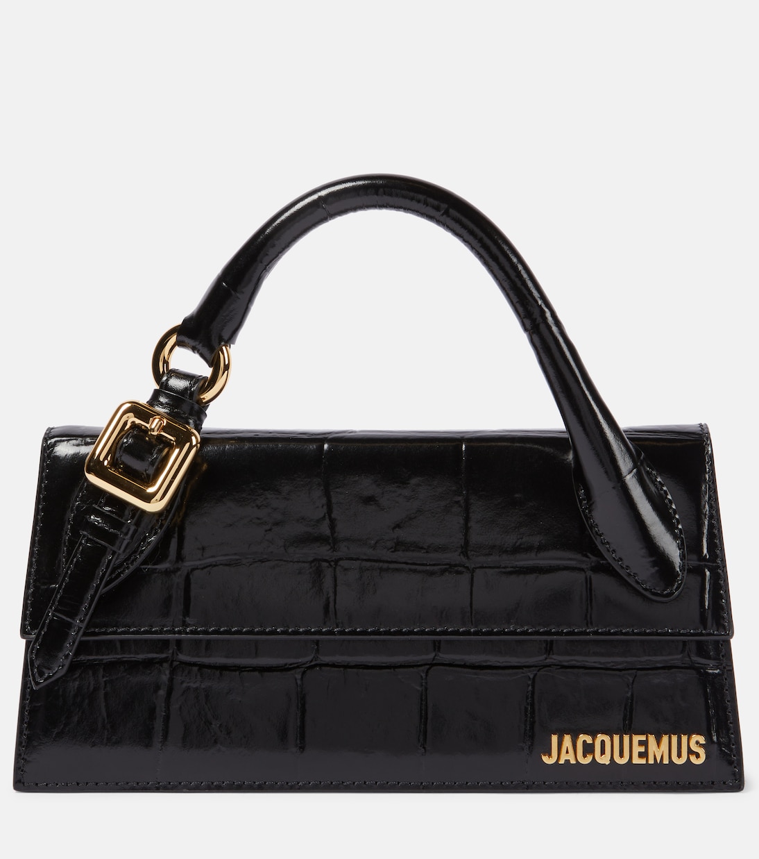 Кожаная сумка через плечо le chiquito long boucle Jacquemus, черный