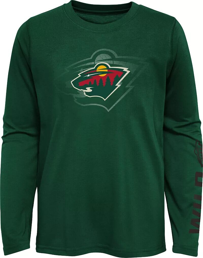 

Зеленая футболка с длинными рукавами NHL Youth Minnesota Wild Stop Clock