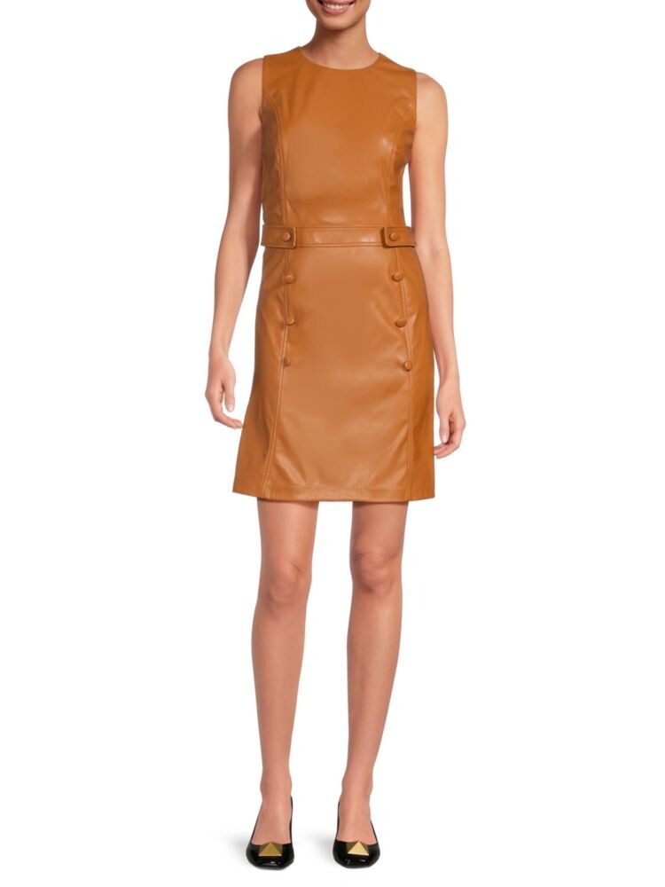 

Мини-платье-футляр из искусственной кожи Dkny, цвет Pecan