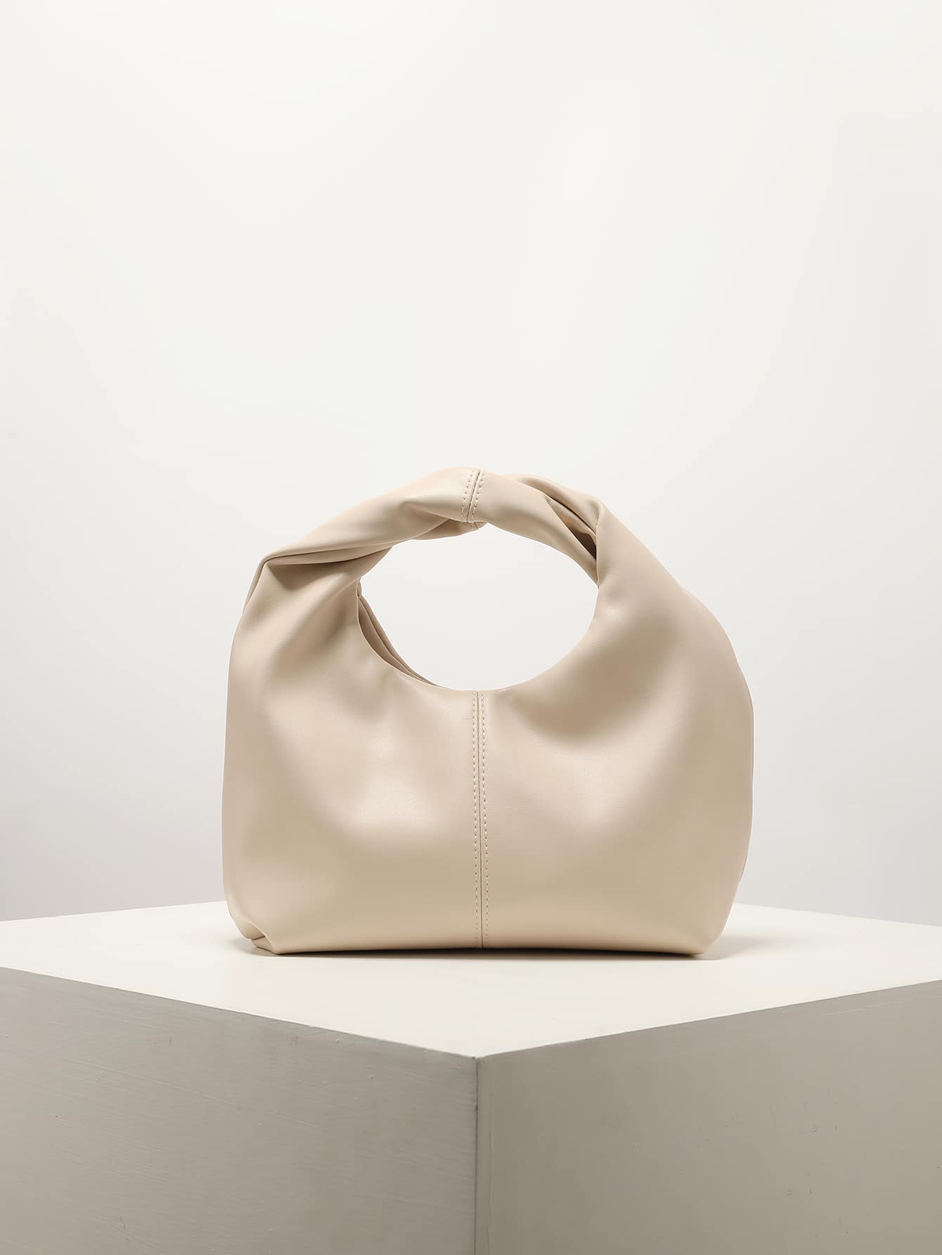 Минималистская сумка-хобо с ручкой сверху, абрикос минималистская сумка хобо коричневый