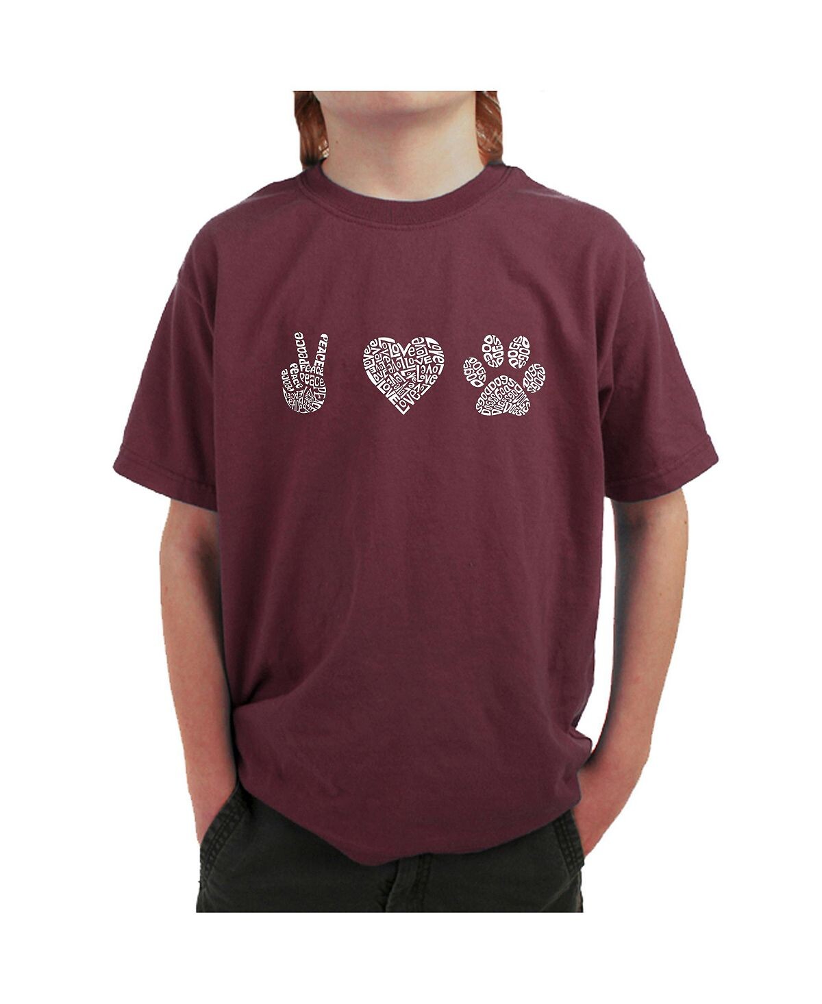 

Футболка с рисунком Word Art Big Boy - Peace Love Dogs LA Pop Art
