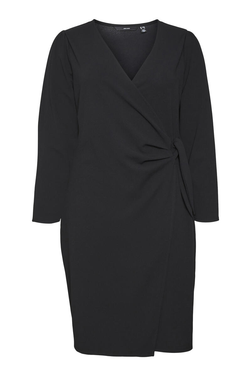 Платье больших размеров с длинными рукавами Vero Moda Curve, черный короткое платье больших размеров vero moda curve черный
