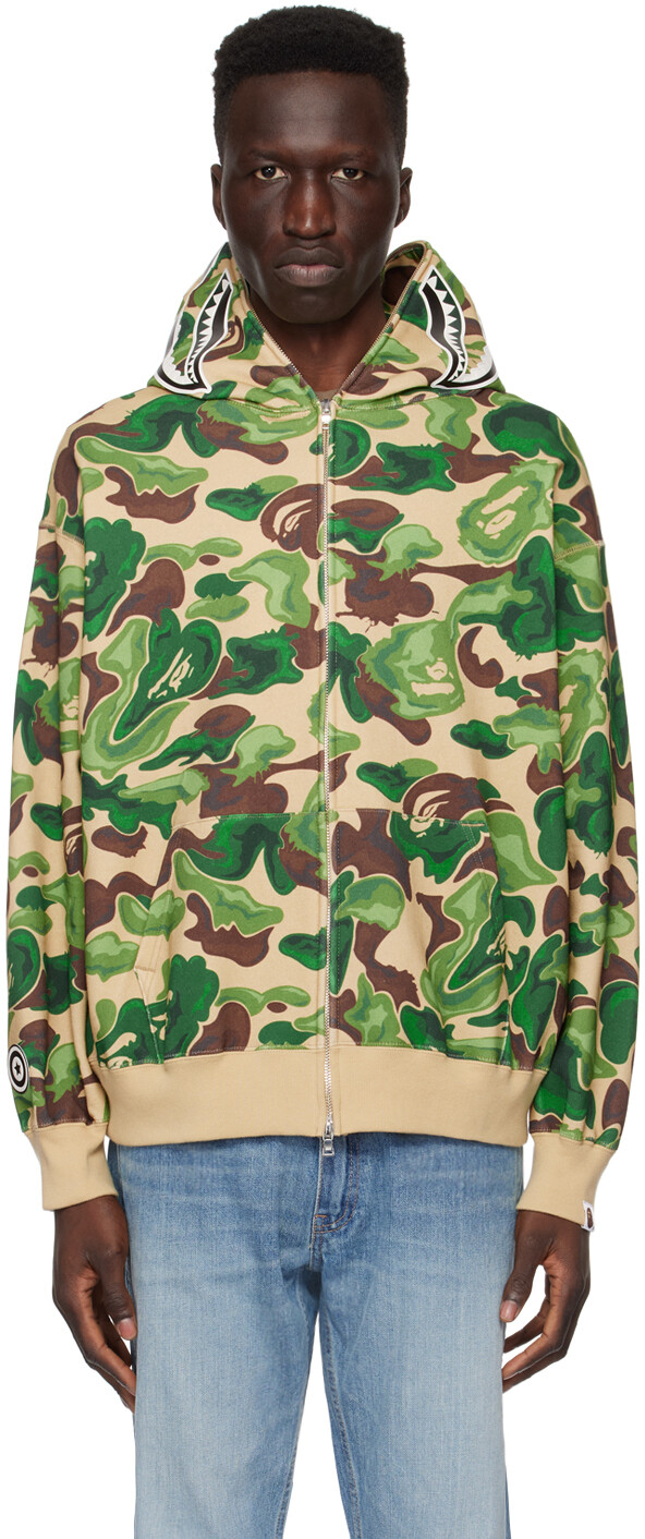 

Толстовка с камуфляжным принтом Green Art Shark Shark Bape