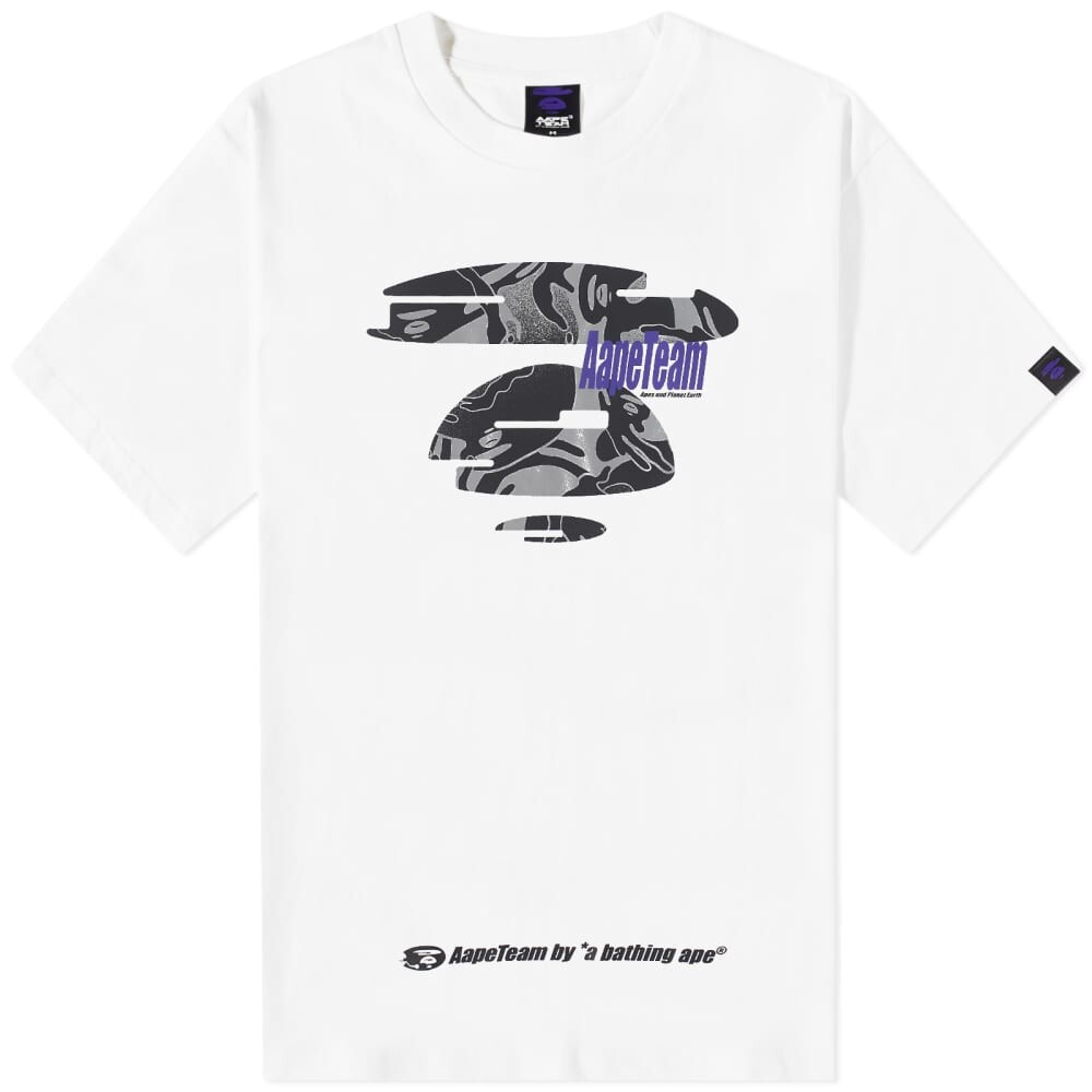

Футболка AAPE Metaverse Moon Face, белый