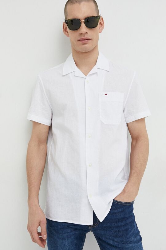 

Рубашка из смесового льна Tommy Jeans, белый