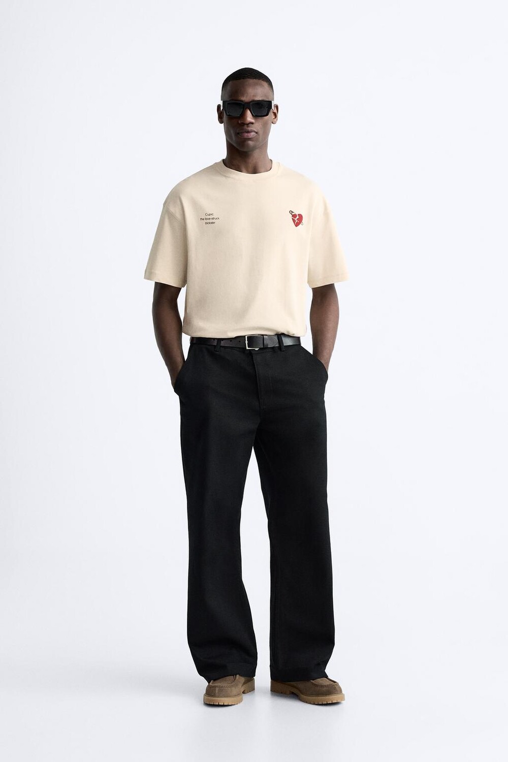 

Футболка с принтом ZARA, белый