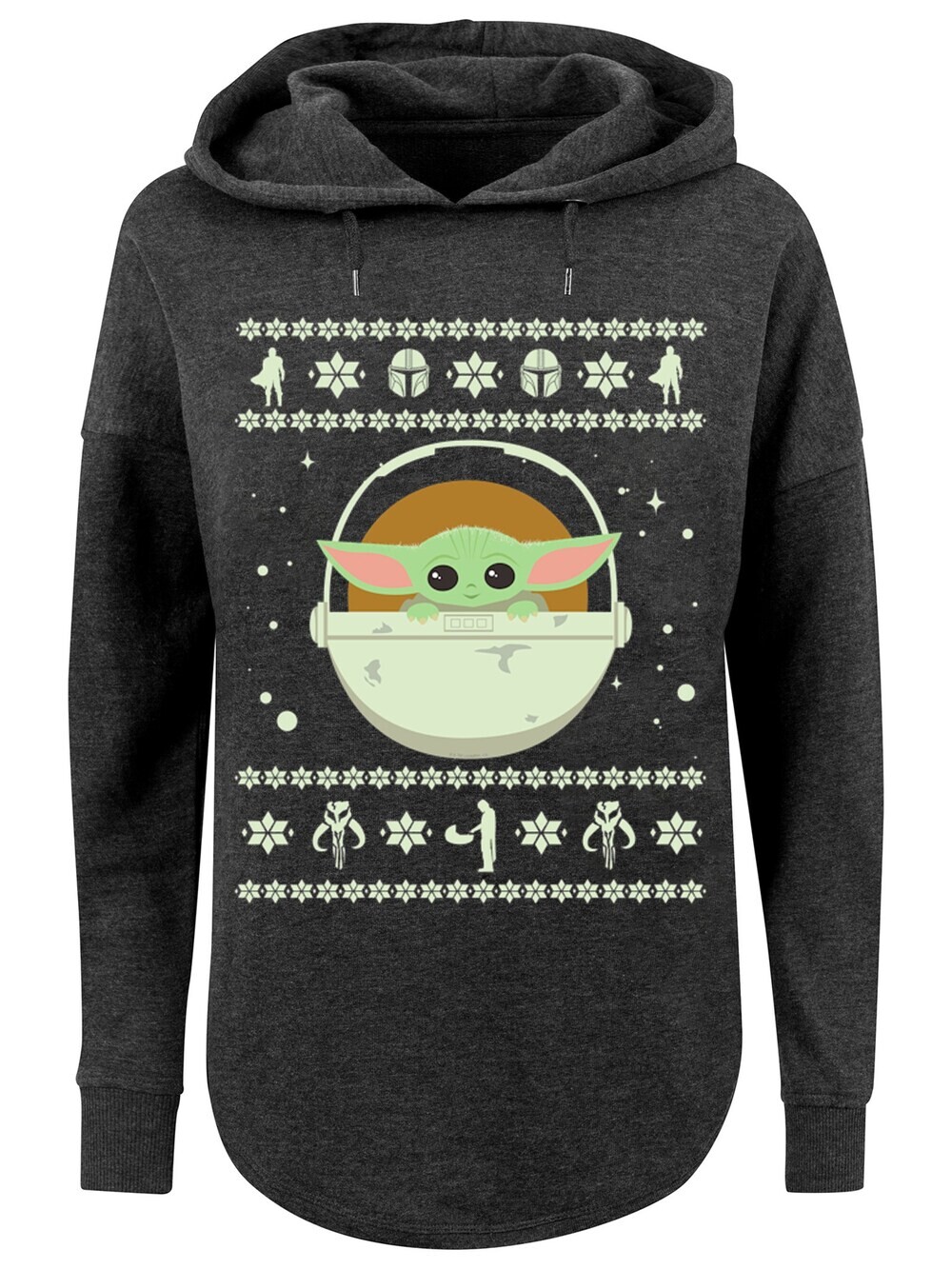 

Толстовка F4Nt4Stic Star Wars The Mundalorian The Child Christmas Weihnachten, темно-серый