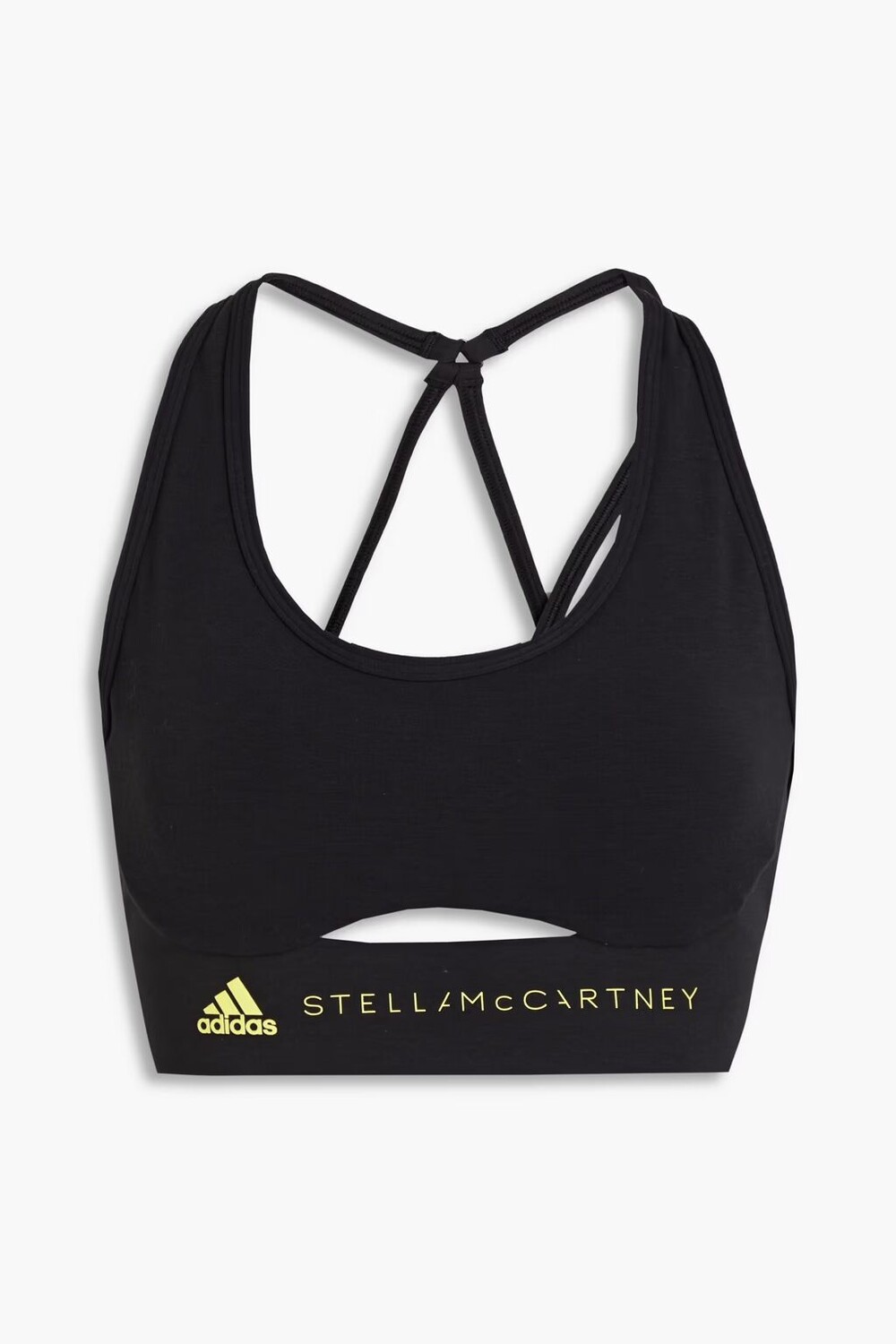 

Спортивный бюстгальтер из модального джерси с вырезами и логотипом Adidas By Stella Mccartney, черный