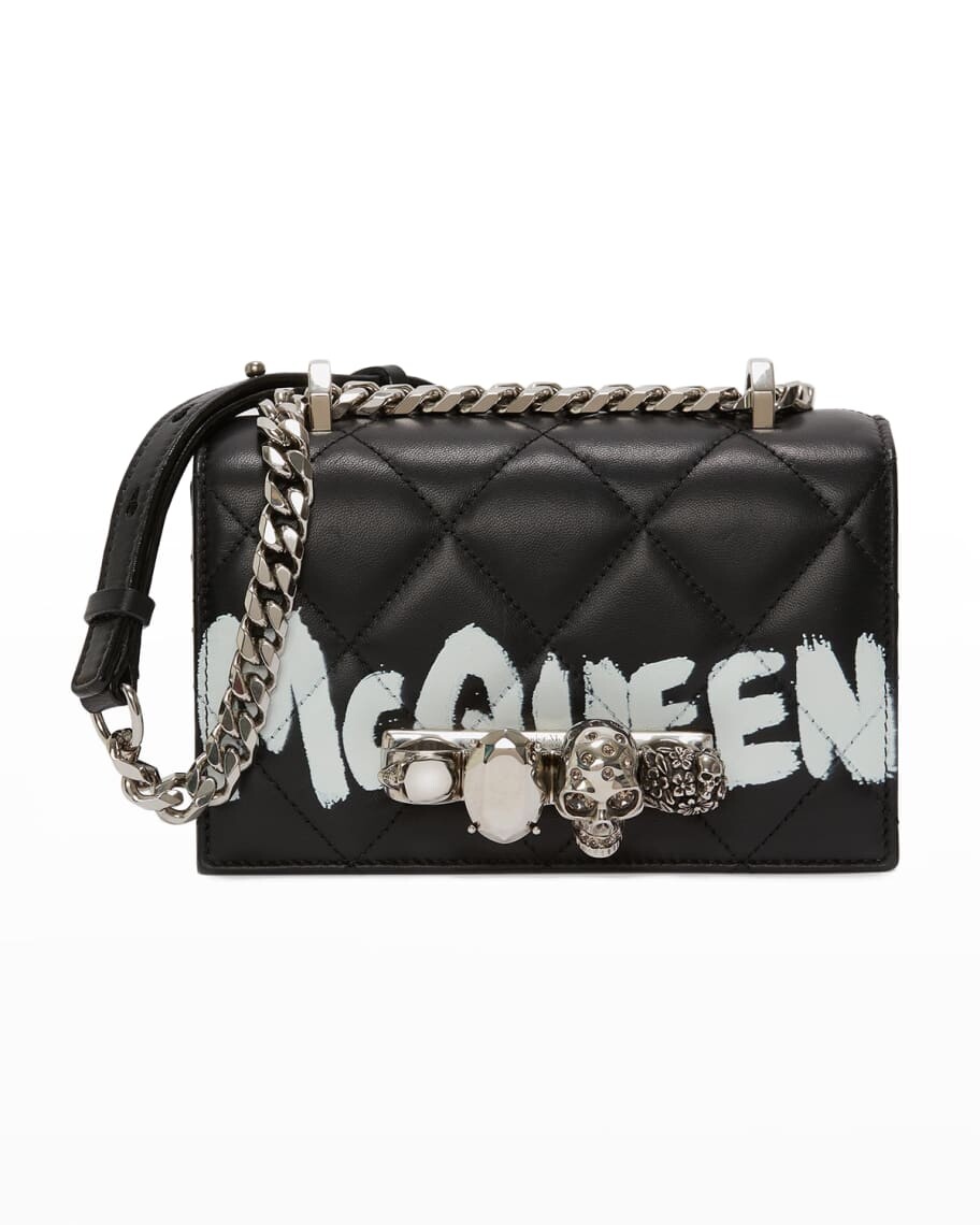 

Миниатюрная сумка-портфель граффити с драгоценными камнями Alexander McQueen