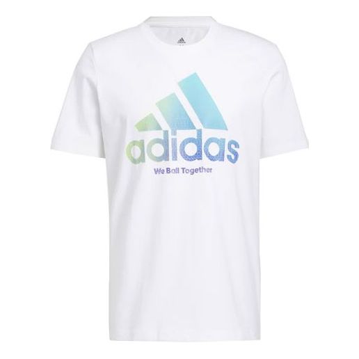 Футболка Men's adidas Alphabet Large Logo Round Neck Short Sleeve White T-Shirt, белый