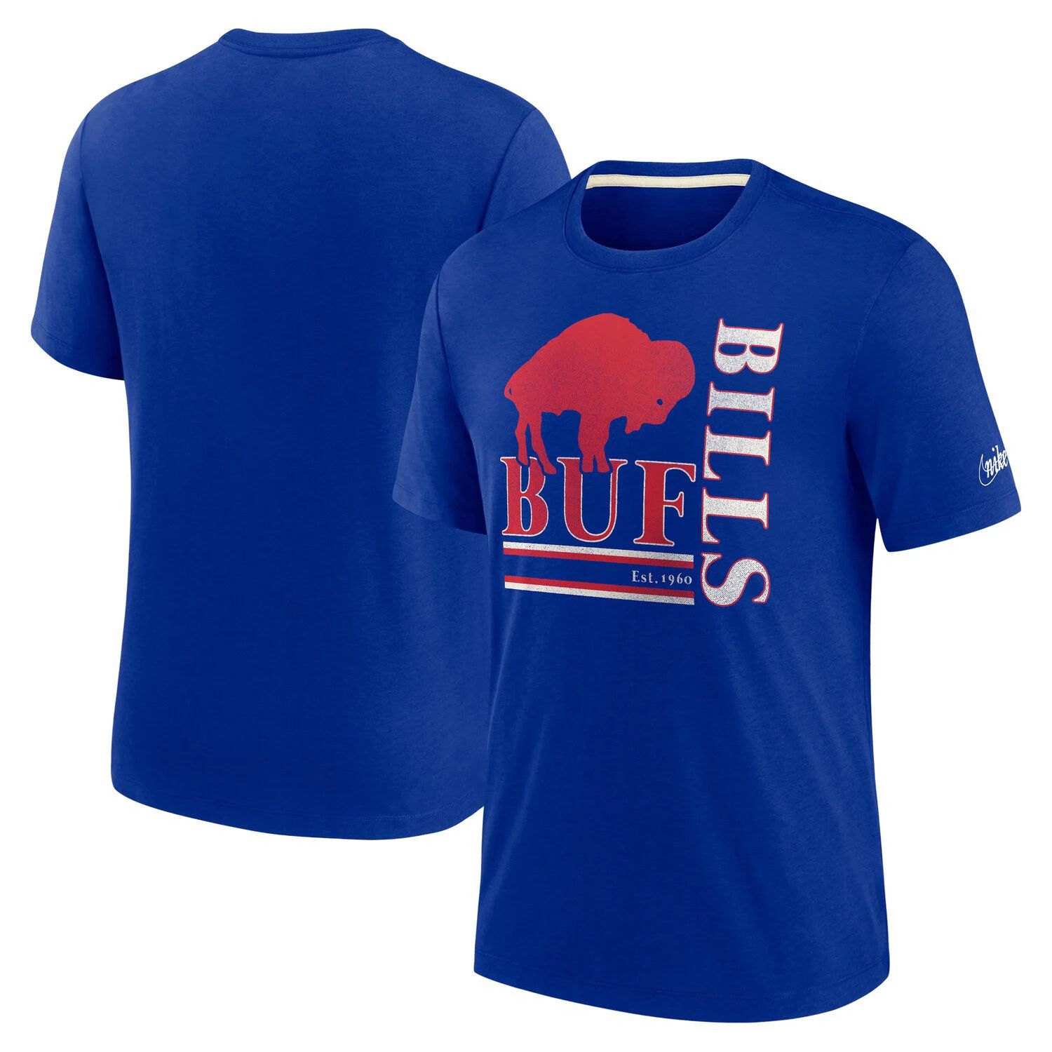 Мужская футболка Tri-Blend с логотипом Royal Buffalo Bills Nike мужская футболка royal buffalo bills field goal pocket tri blend с меланжевым покрытием fanatics мульти