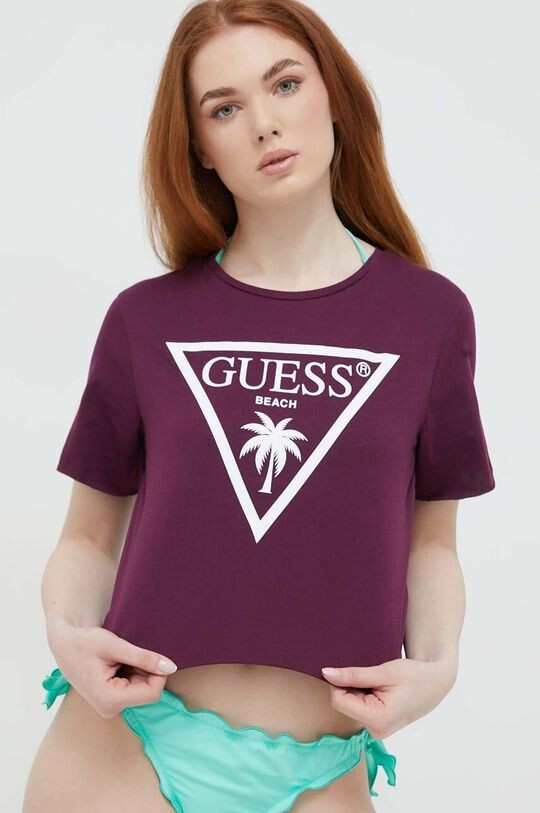 

Футболка из хлопка Guess, фиолетовый