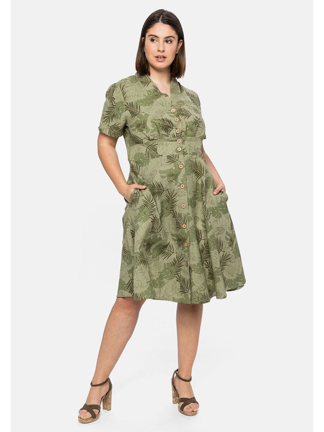 

Платье sheego Midi, цвет hellkhaki bedruckt