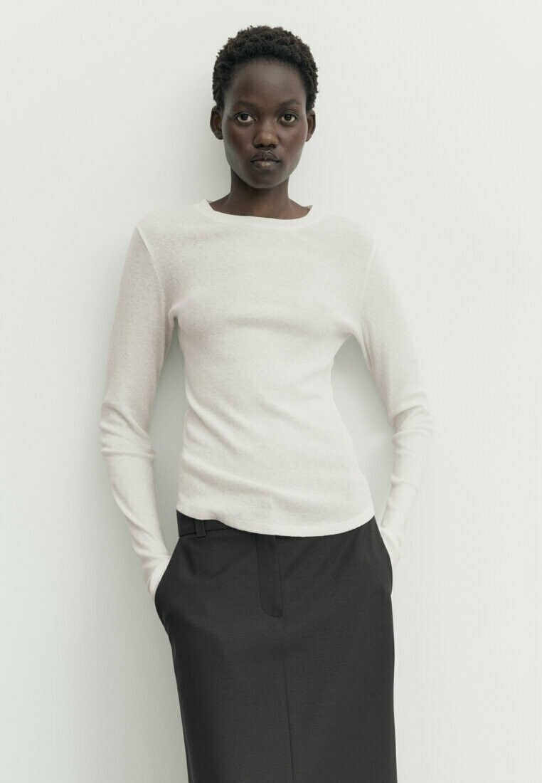 

Топ с длинными рукавами Massimo Dutti, бежевый