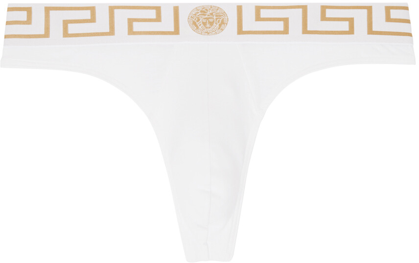 

Белые стринги с каймой Greca Versace Underwear, цвет White
