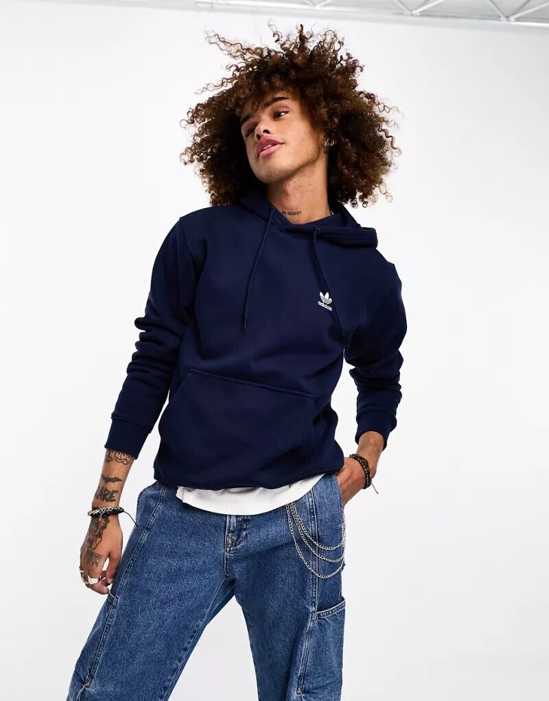 

Темно-синяя худи adidas Originals Trefoil Essentials