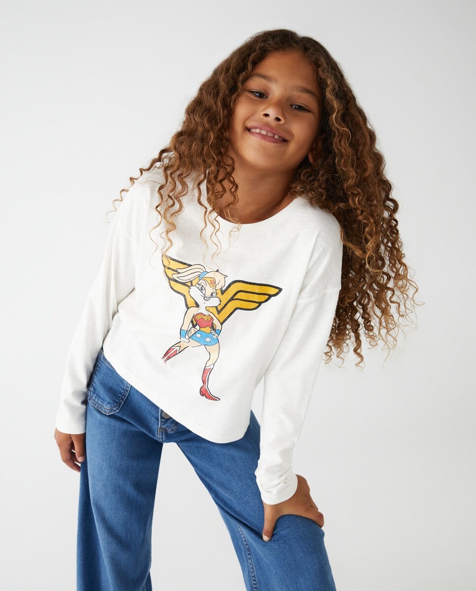 

Футболка Lola Bunny для девочек с длинными рукавами и круглым вырезом El Corte Inglés, белый