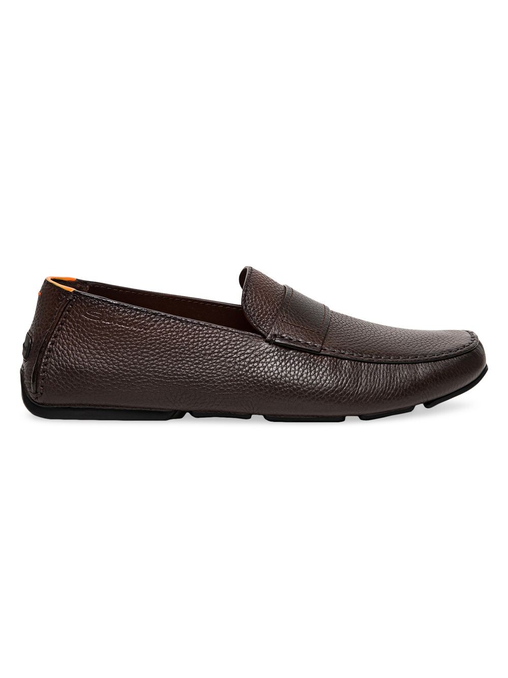 

Кожаные мокасины без шнурков Santoni, коричневый