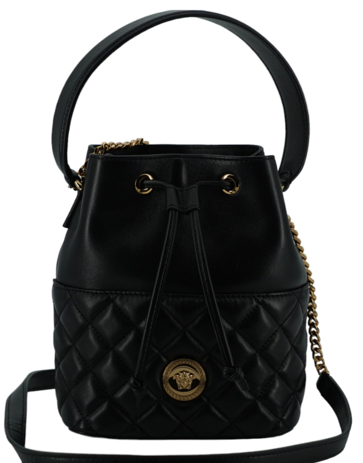

Versace Маленькая женская сумка через плечо из телячьей кожи, черный