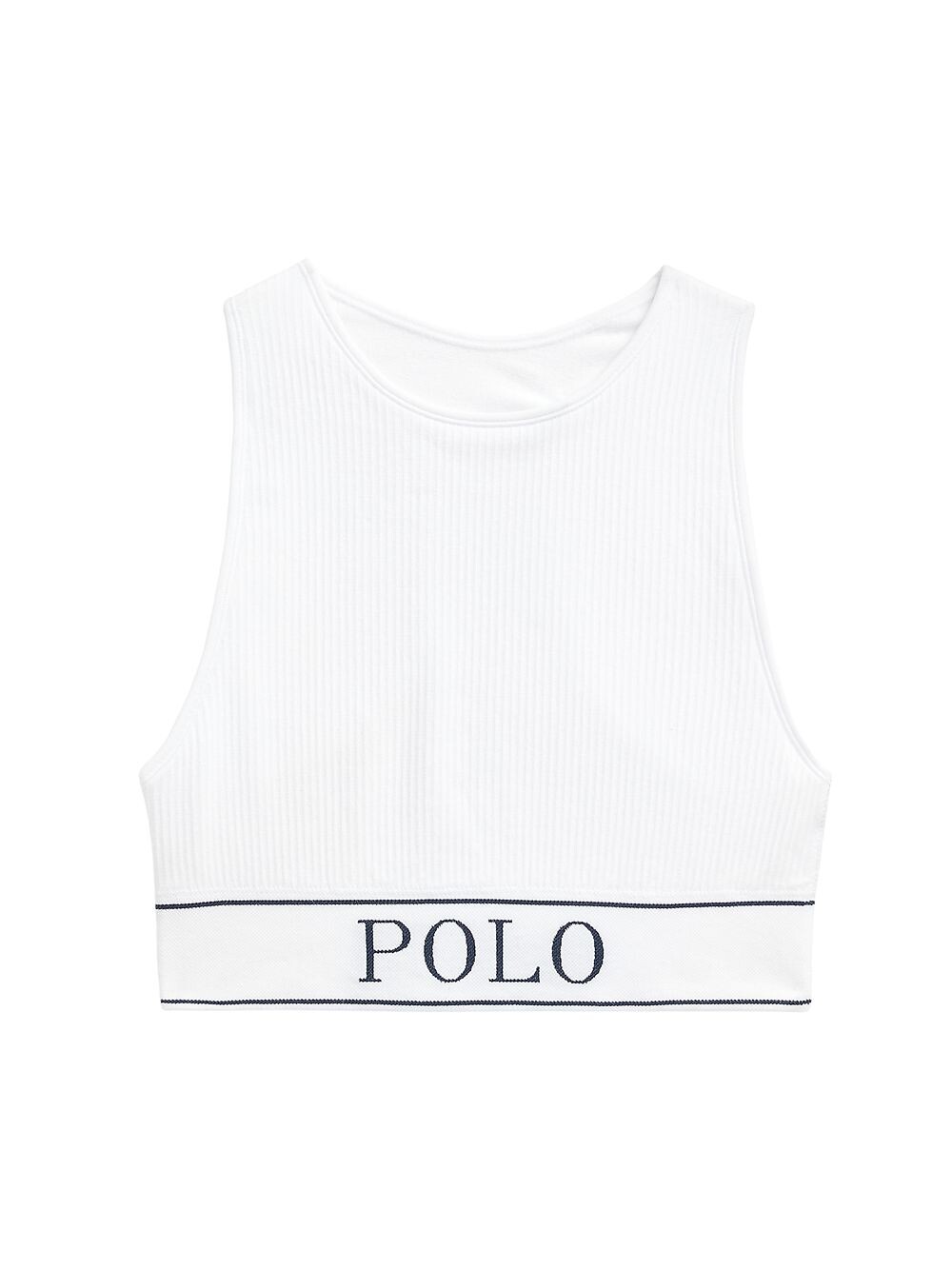 

Трикотажный бюстгальтер с логотипом в рубчик Polo Ralph Lauren, белый