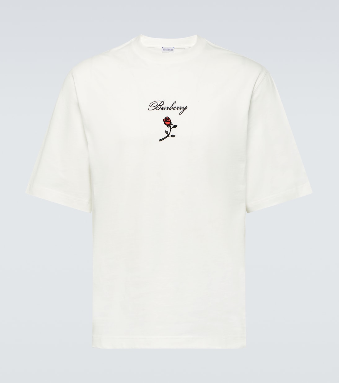 Футболка из хлопкового джерси с вышивкой Burberry, белый футболка tangie из хлопкового джерси стрейч с овальной вышивкой d diesel цвет a100