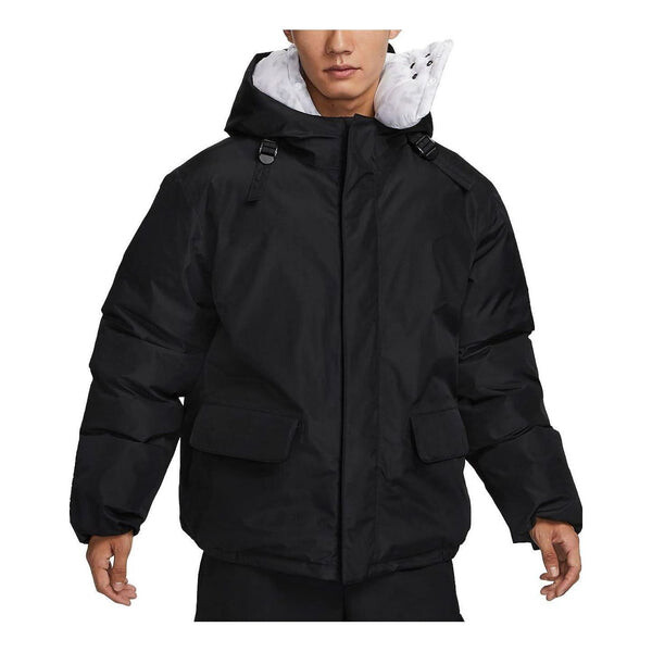 

Куртка спортивная одежда gore tex свободная thermore ecodown с капюшоном водонепроницаемая куртка Nike, черный