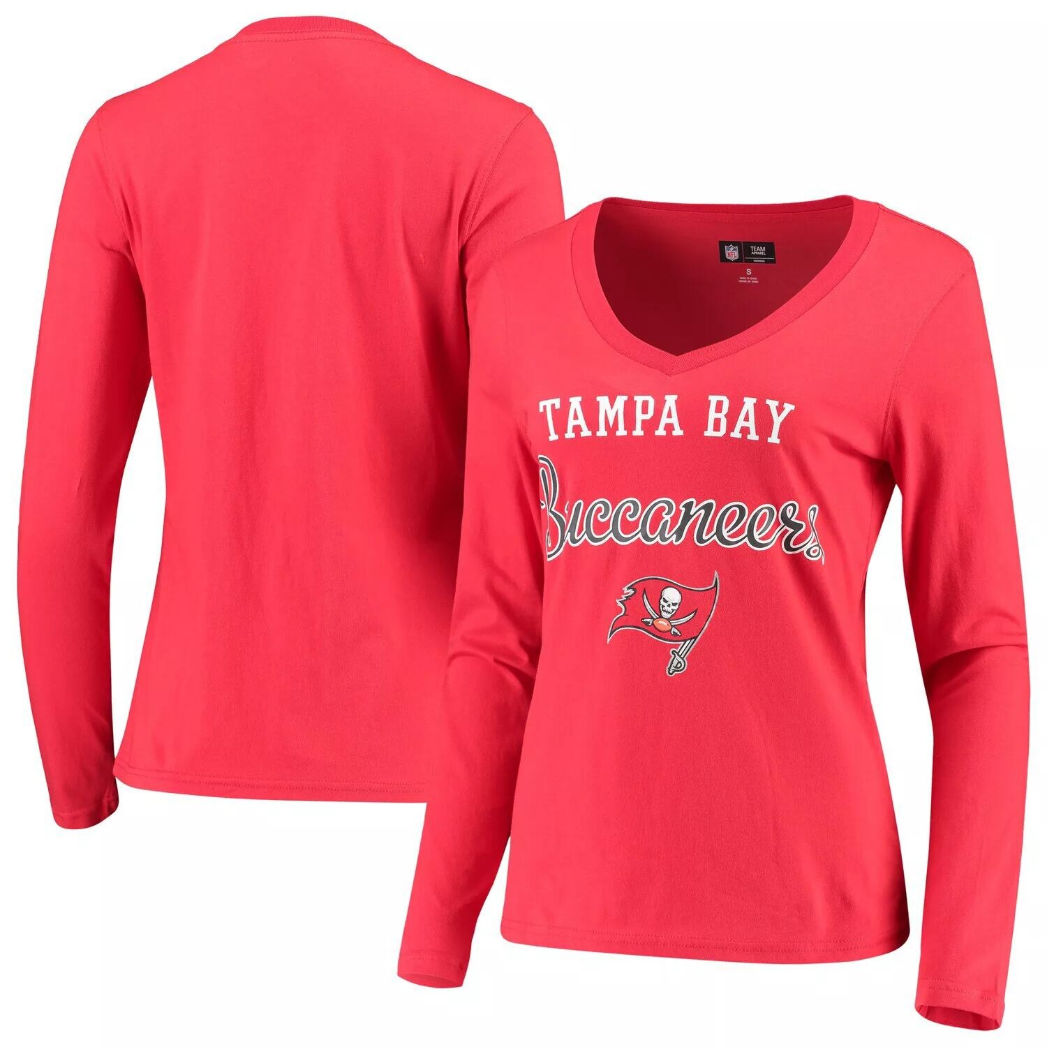 

Женская футболка G-III 4Her by Carl Banks Red Tampa Bay Buccaneers Post Season с длинными рукавами и v-образным вырезом G-III