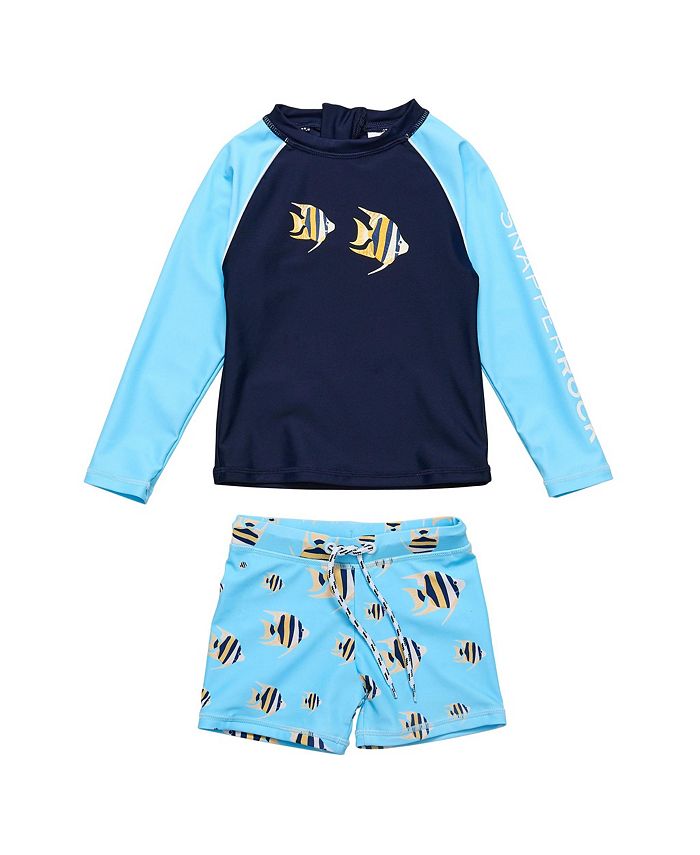 Детский набор Angel Fish LS для новорожденных Snapper Rock, синий классические шорты для плавания 7 дюймов faherty цвет fish scale batik