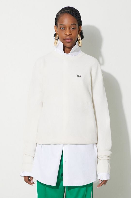 

Шерстяной свитер Lacoste, бежевый