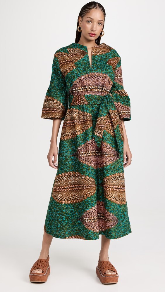 

Платье the Oula Company Tie Front Split Neck Caftan