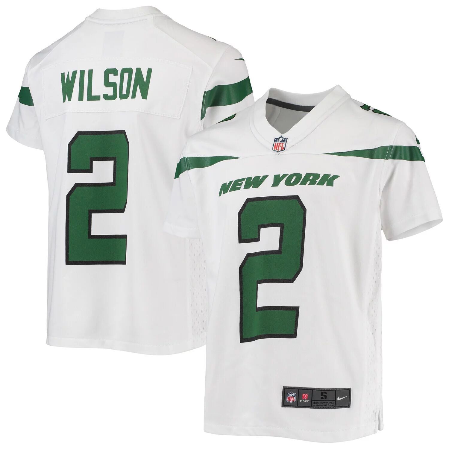 

Молодежная игровая майка Nike Zach Wilson White New York Jets Nike