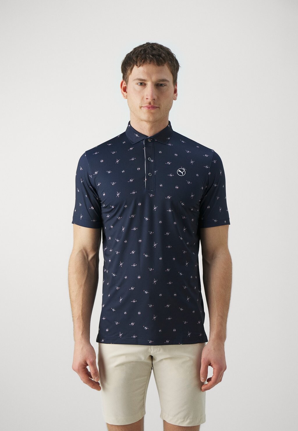 

Рубашка-поло Mattr Skulls Puma Golf, цвет deep navy/melon punch