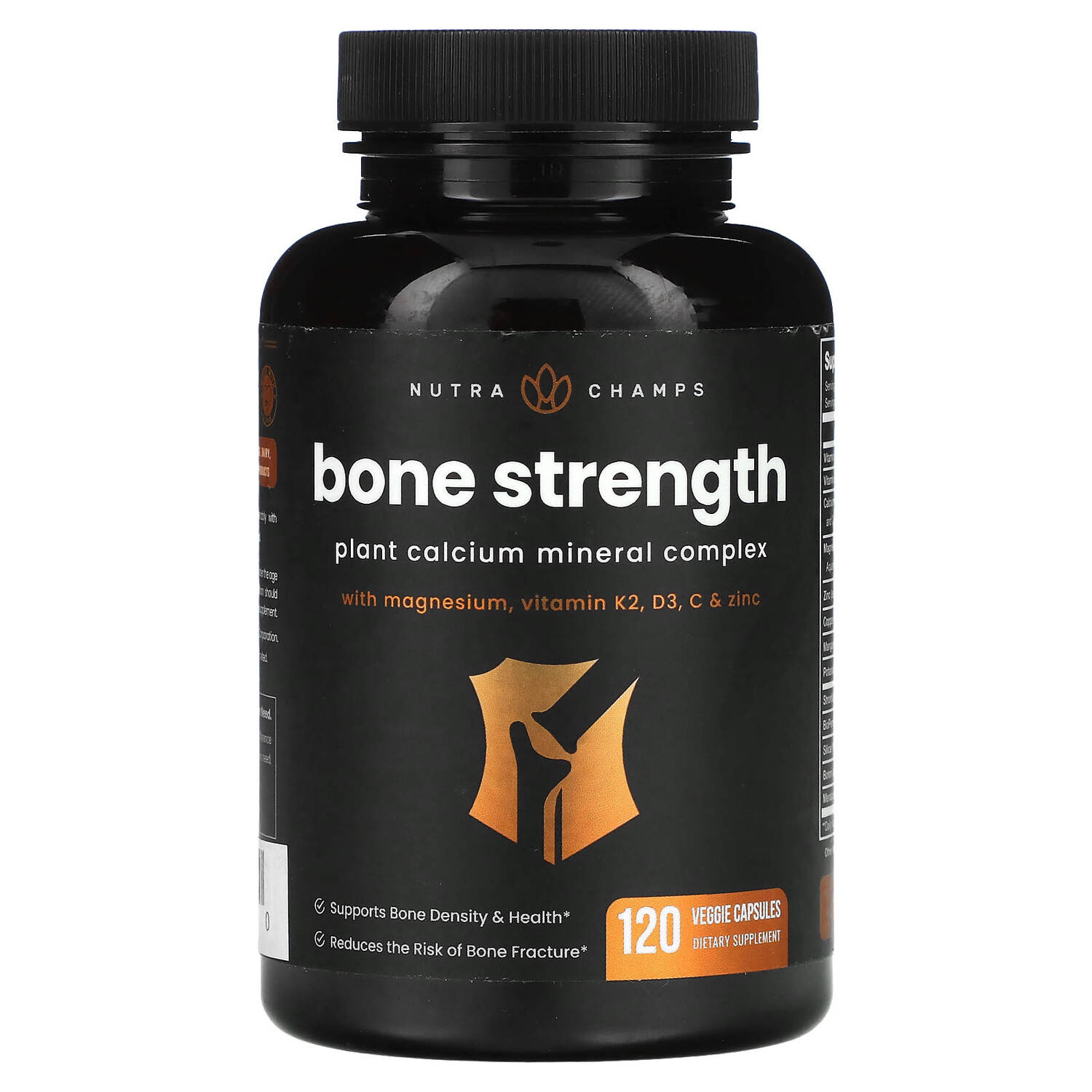 

Bone Strength, поддержка здоровья костей, 120 вегетарианских капсул, NutraChamps