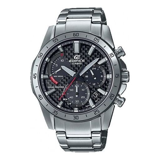 

Часы CASIO EDIFICE Waterproof Men's Silver Solar Powered Mens, цвет silver