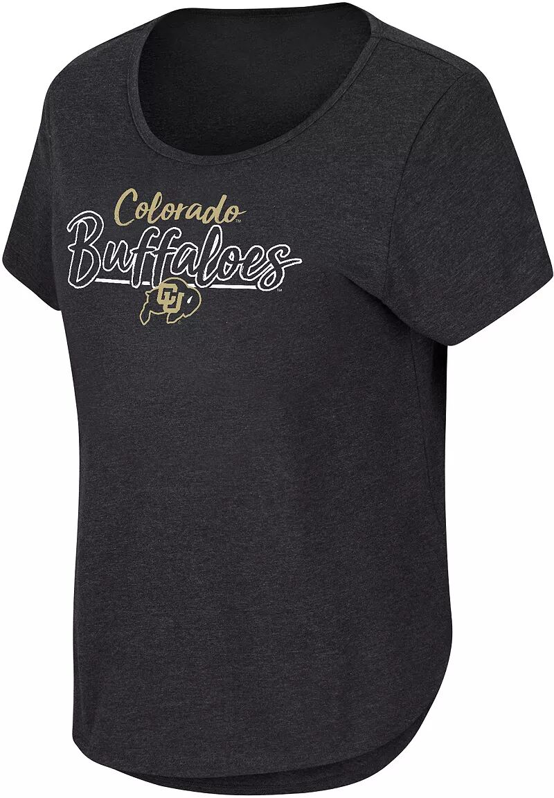 Colosseum Женская черная футболка с закругленным краем Colorado Buffaloes chika d женская футболка colorado buffaloes черная саншайн